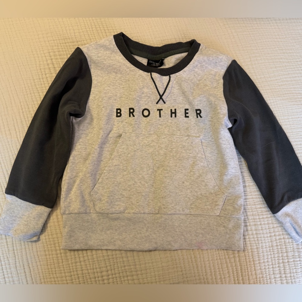 Little Bipsy 3-4T Pewter Brother Sweatshirt